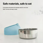 Stainless Steel Cat Dog Bowl 15 Degree Tilted Feeder