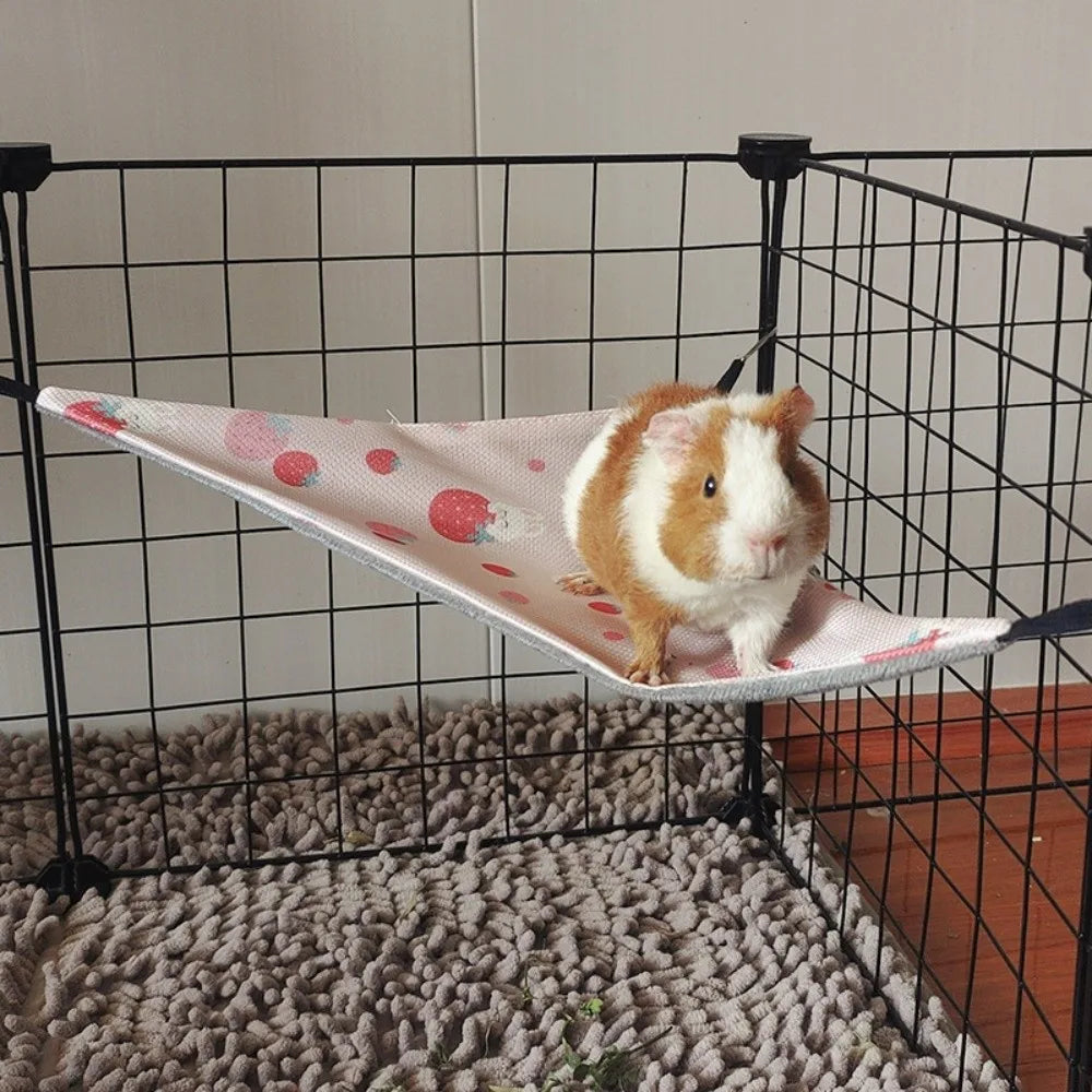 Ice Silk Hamster Triangle Hammock Breathable Skin-Friendly Guinea Pig Nest Double-sided Comfortable Pet Hammock Nest