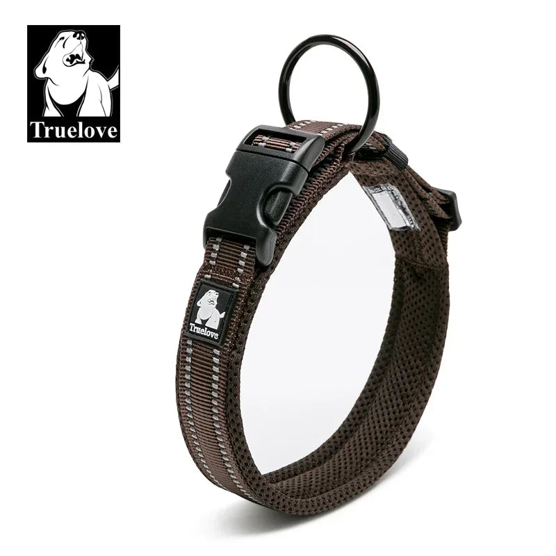 Truelove Reflective Nylon Dog Collar - Adjustable & Padded