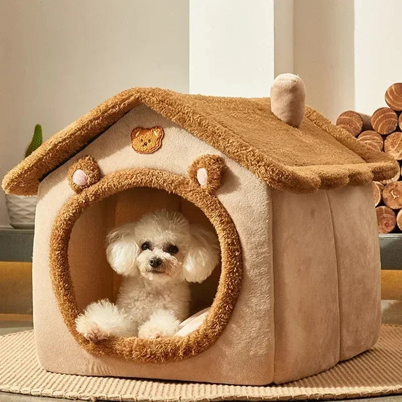 Cartoon House for Dogs and Cats - Cotton Pet Bed