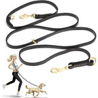 Leather Hands Free Adjustable Service Dog Leash