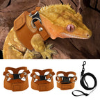 3Pcs Lizard Leash Harness Soft Adjustable Reptile Bearded Dragon Traction Rope Chameleon Amphibians Pet Harness Supplies