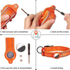 Waterproof Airtag Dog Collar for Large Dogs - Reflective