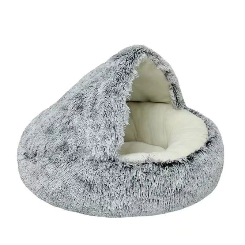 Soft Plush Round Cat Bed for Small Dogs - 40cm