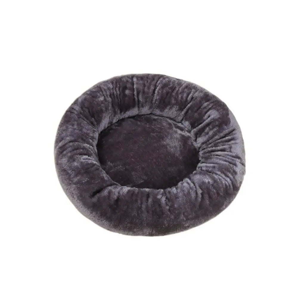 Round Cotton Dog Bed Soft Washable Plush Cushion