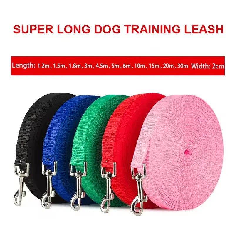 Nylon Extra Long Dog Leash for Training and Outdoor Use