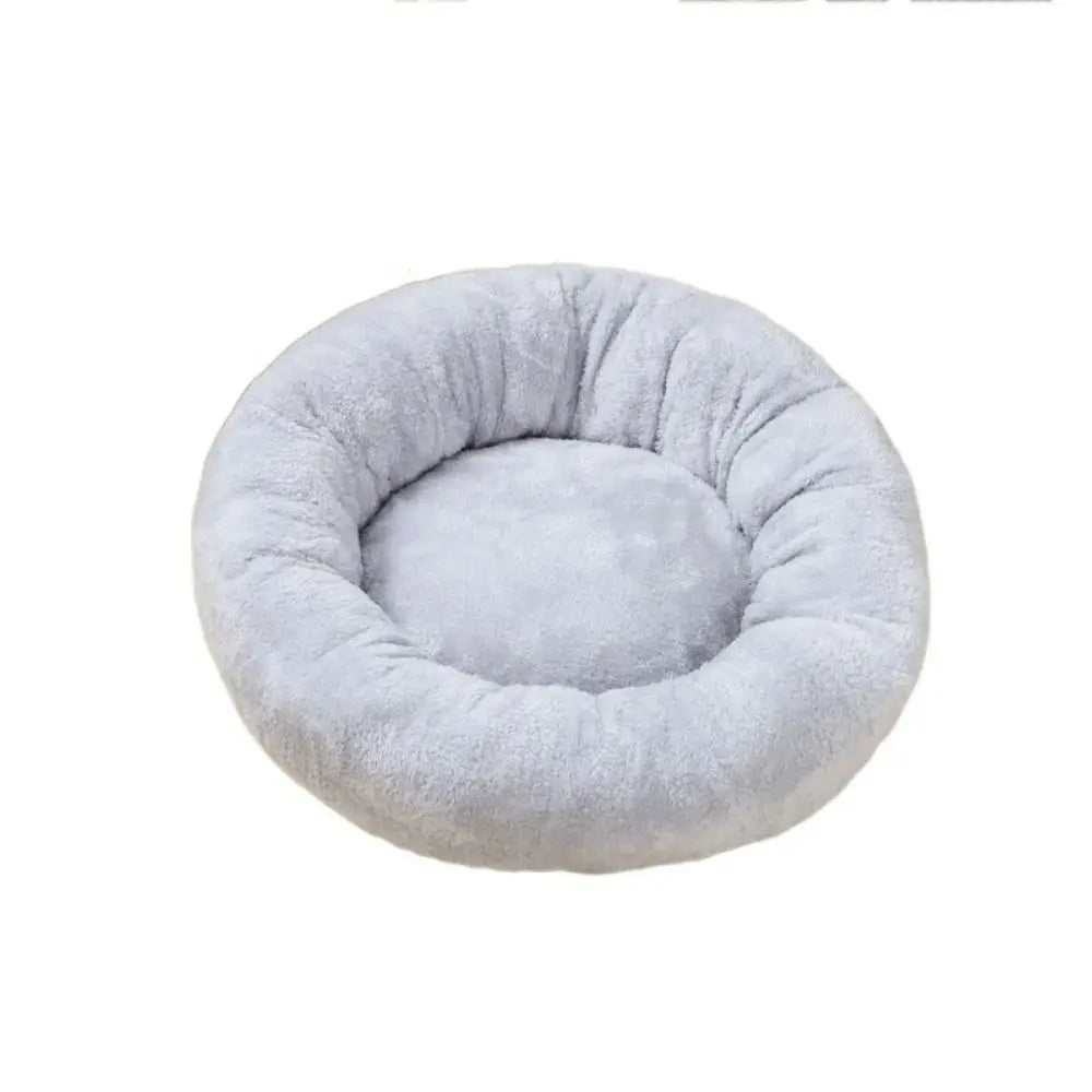 Round Cotton Dog Bed Soft Washable Plush Cushion