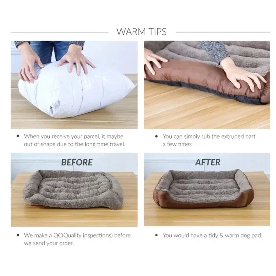 Large Cotton Dog Sofa Bed - Washable & Waterproof