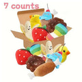 Plush Dog Toys Set - 7 Soft Fleece Chew Toys