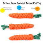 Bite Resistant Cotton Rope Dog Chew Toy - Orange Carrot
